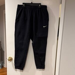 Nike Men's Black Joggers with White Swoosh